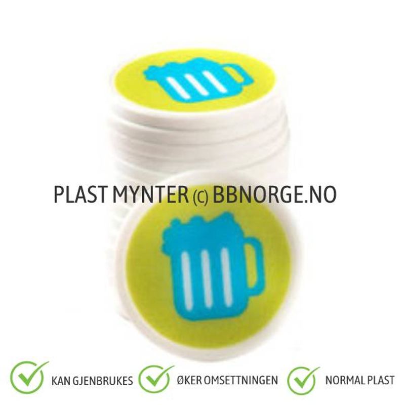 1000 Plastsjetonger med eget trykk